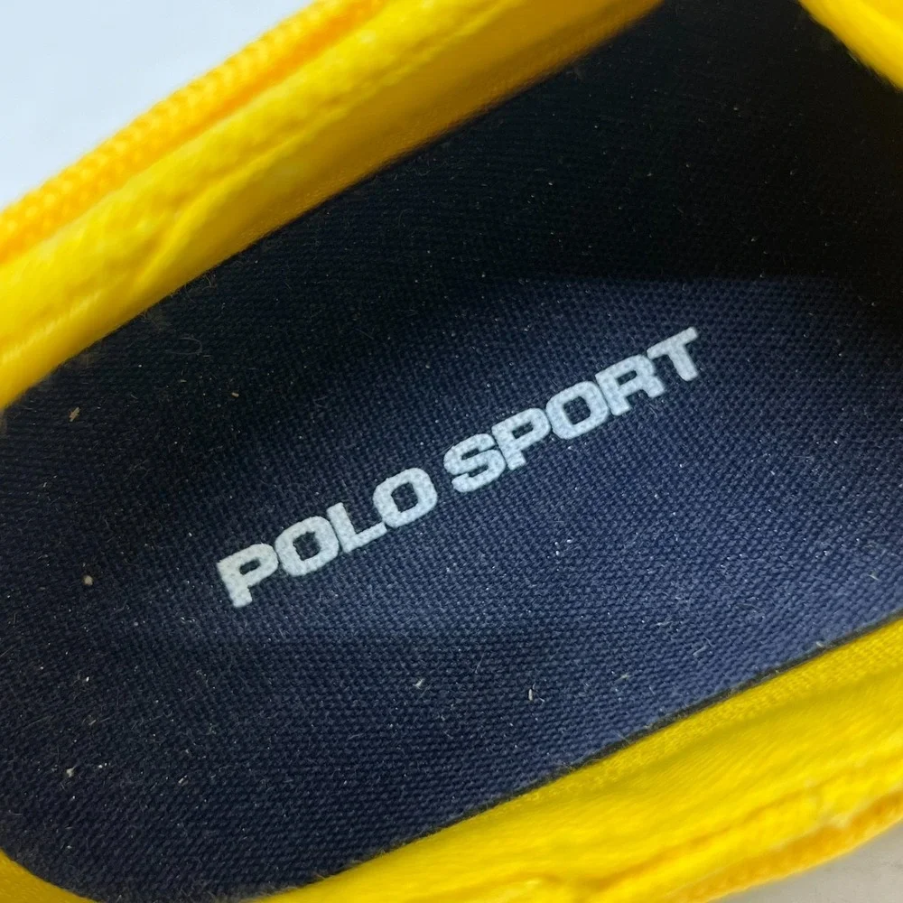 Polo Sport Ralph Lauren Canvas Boat Shoes Yellow &‎ Navy Women's US 8B VTG NEW